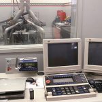 Here’s the view of the dyno from the operator’s control room. The engine can be started and “driven” from here, while computers record all of the engine data. Depending on the sophistication of the dyno program, an engine can be put through simulated driving conditions – mirroring how the engine’s speed will rise and fall as it laps around a road-race course, for example. Drag race conditions are harder to simulate on the dyno, because the operational time is so short during a quarter-mile pass. Instead, the testing will encompass measuring data at the various rpm points the engine will go through during a typical run.