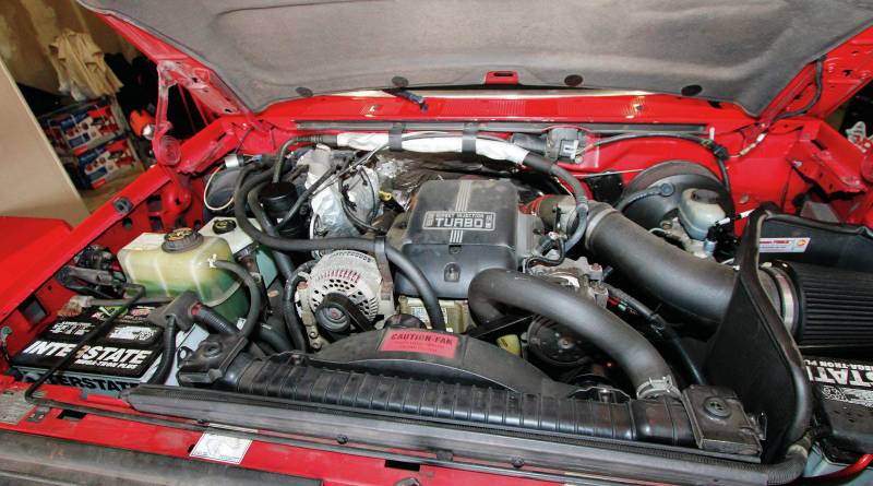 1208-8l-01+banks-intercooler-install-installing-a-banks-techni-cooler+1996-ford-f250-engine-before-installation