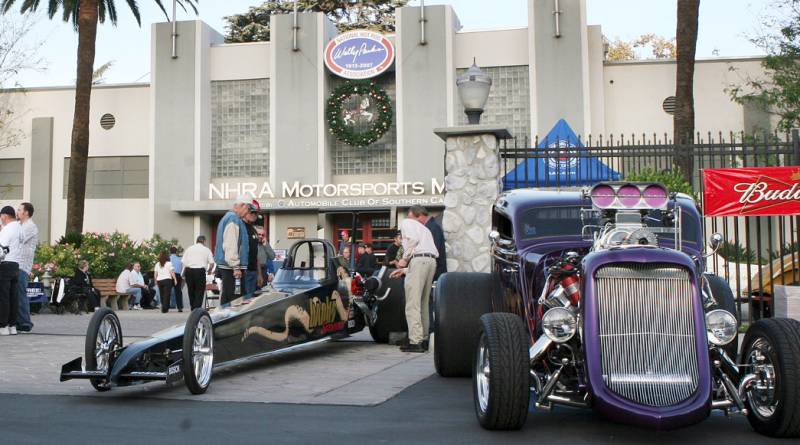 NHRA Museum, out front with Banks Sidewinder Dragster and hotrod