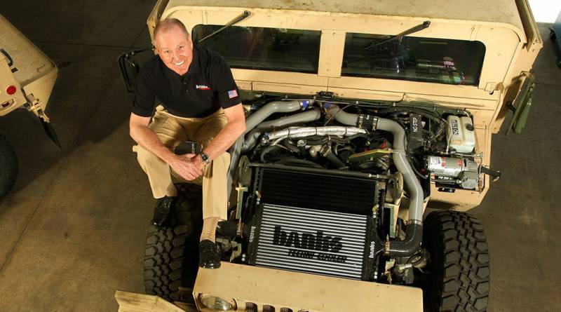 hummer_gale Gale Banks, a Southern California automotive aftermarket legend, next to a Humvee at his headquarters in Azusa. Banks is using his expertise to rev up the horsepower on the Army’s underpowered Humvees. (Mel Melcon, Los Angeles Times / February 18, 2013)