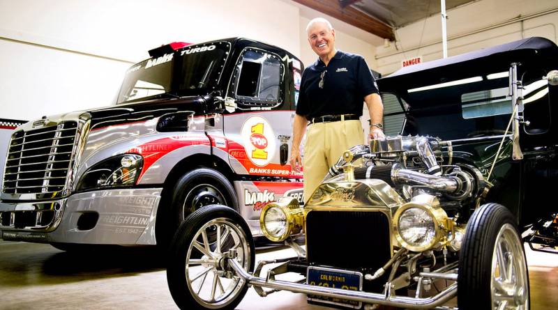 gale_tbucket_freightliner Gale Banks, owner of Gale Banks Engineering in Azusa on Thursday, July 22, 2013. Gale Banks is celebrating 55 years in business. The manufacturing and engineering company produces products for high-performance cars and trucks. (SGN/Staff photo by Watchara Phomicinda)