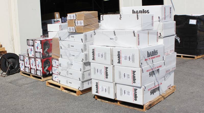 Ram-Air Cold Air Intakes on pallets ready to ship to customers Ram-Air Cold Air Intakes on pallets ready to ship to customers
