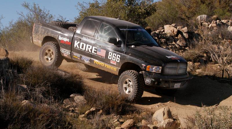 KORE Baja 1000 Dodge Cummins Baja 1000 Dodge Cummins drove to Ensenada, Mexico, and ran the full Baja 1000, stopping to pull a competitor out of a mud bed then finished a very close third and drove home after beating most of the gasoline entries, this is the first diesel to finish the Baja 1000.