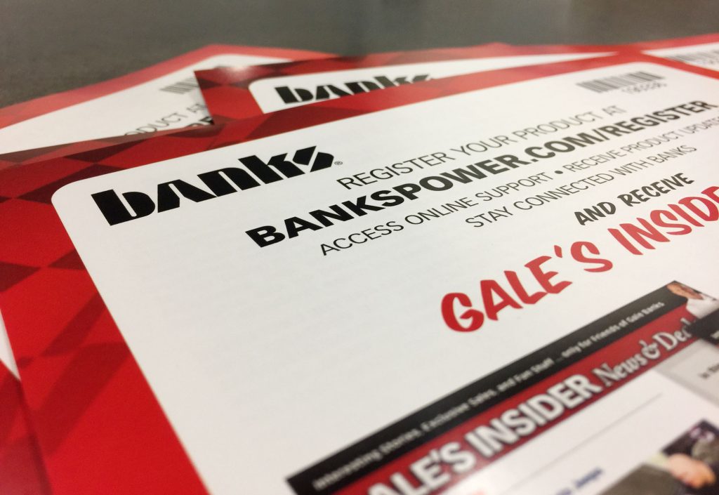 Banks Power product registration cards