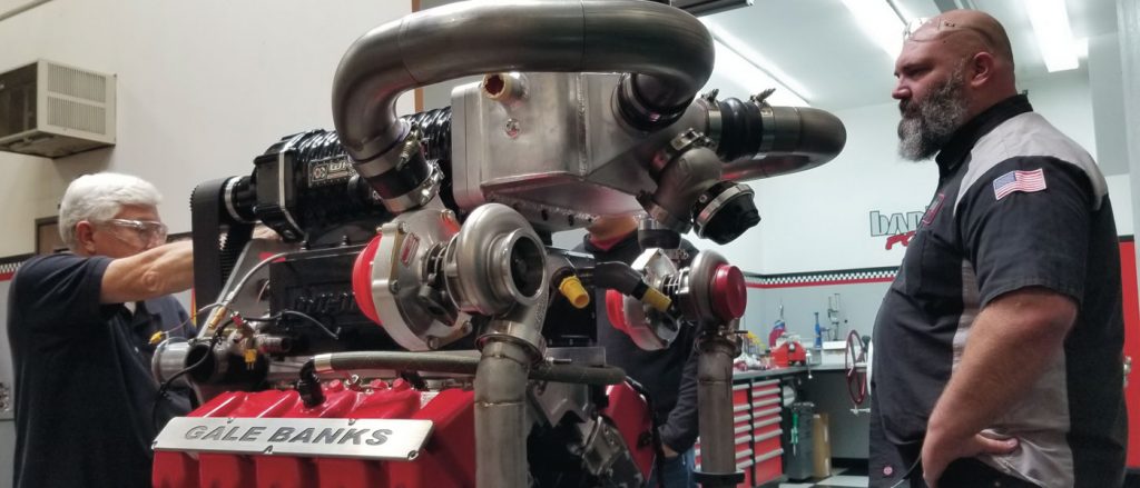 Bob Rowe working on the Supercharged Twin-Turbo PT 6870 Duramax