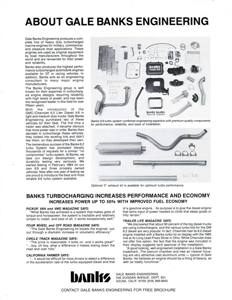 1983 Sidewinder Turbo Kit Ford 6.9L