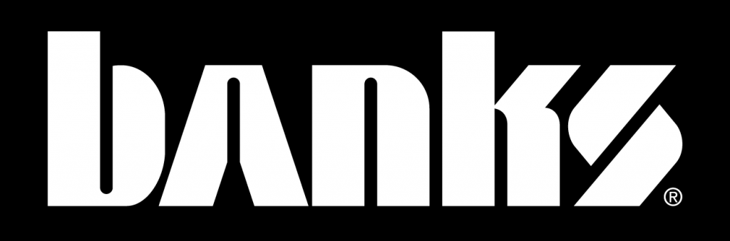 Banks logo color variation black reversed