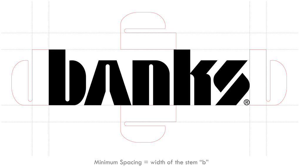 Banks logo placement and sizing