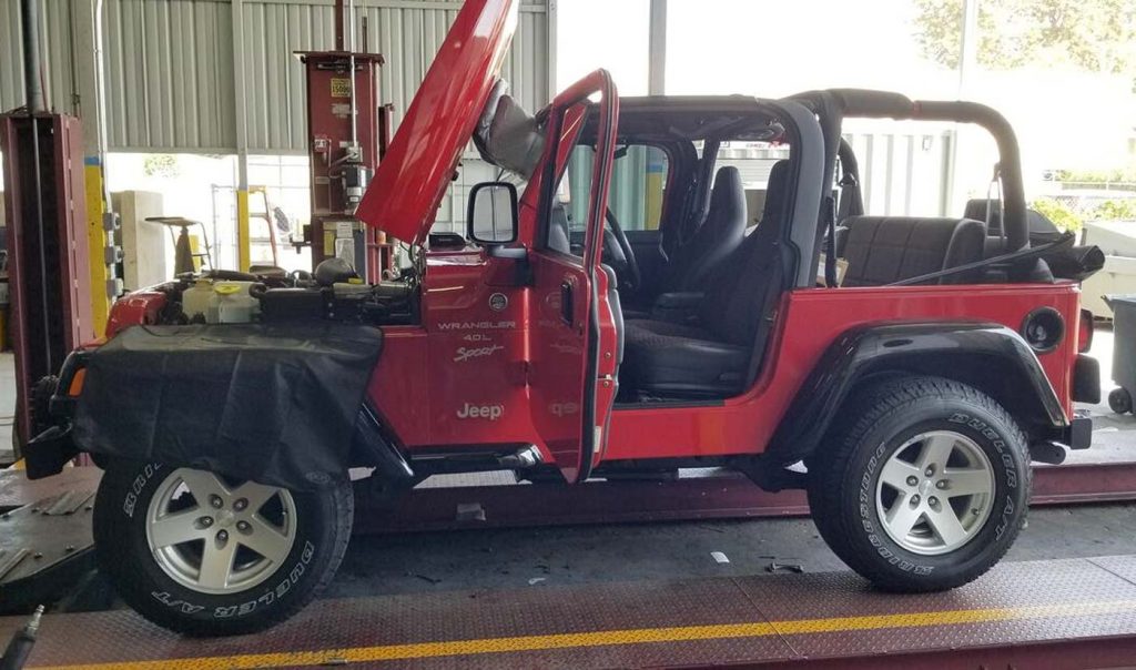 The exterior of the 1998 Jeep