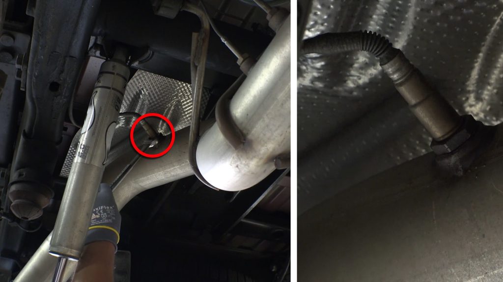 The location of the rear NOx sensor.