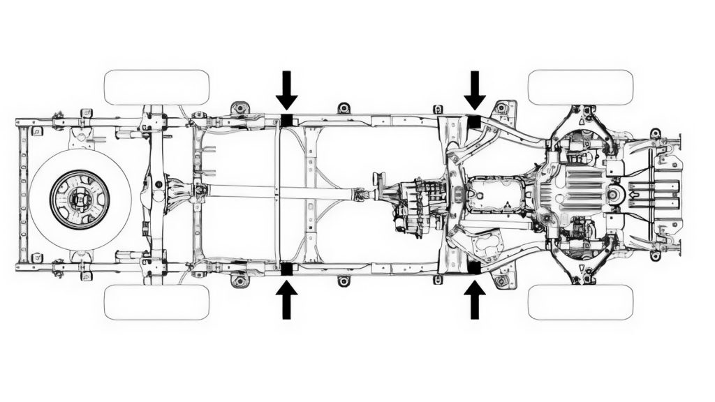 Diagram showing where common jack points are.