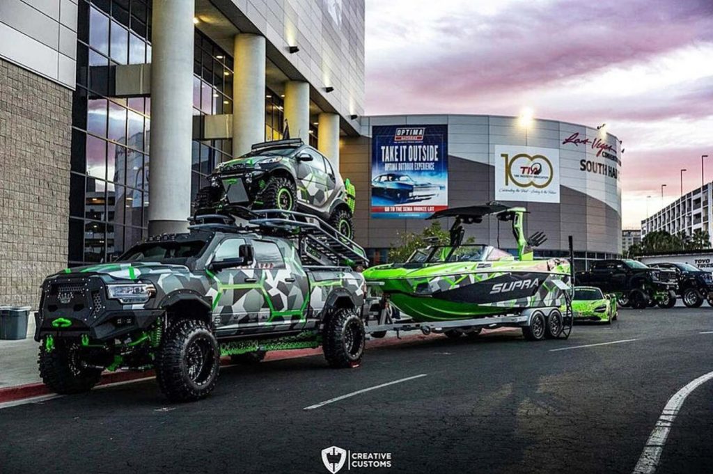 SEMA Builders brought all sorts of vehicles to the 2021 show, including a boat.