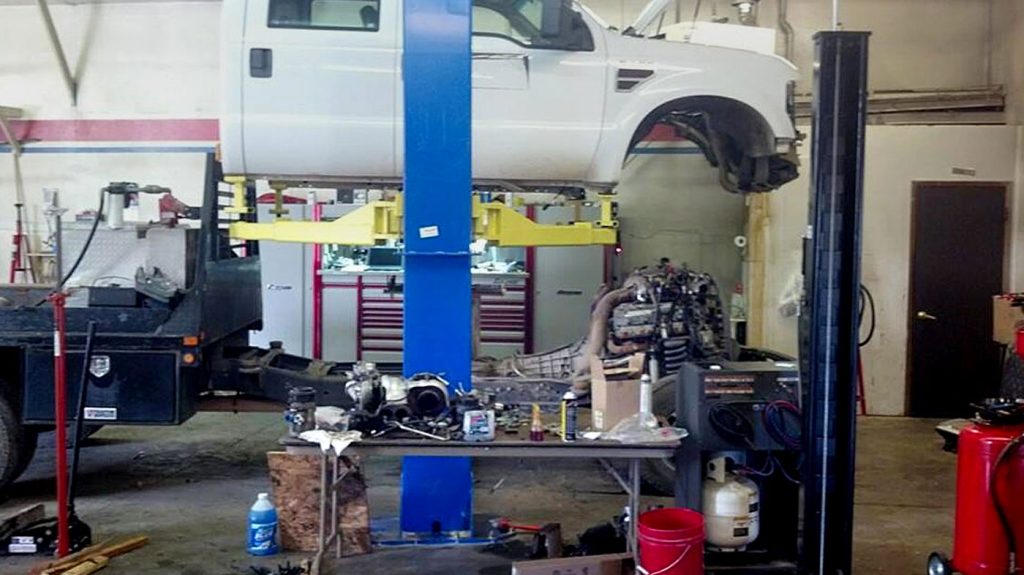 Acclerated Diesel's shop bay.