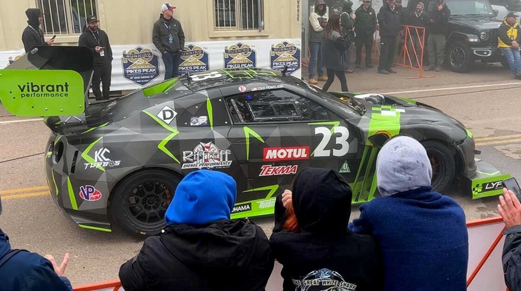 LYFE Racing's 6.0L Power Stroke-equipped Nissan GTR broke down in the first pass of Pikes Peak