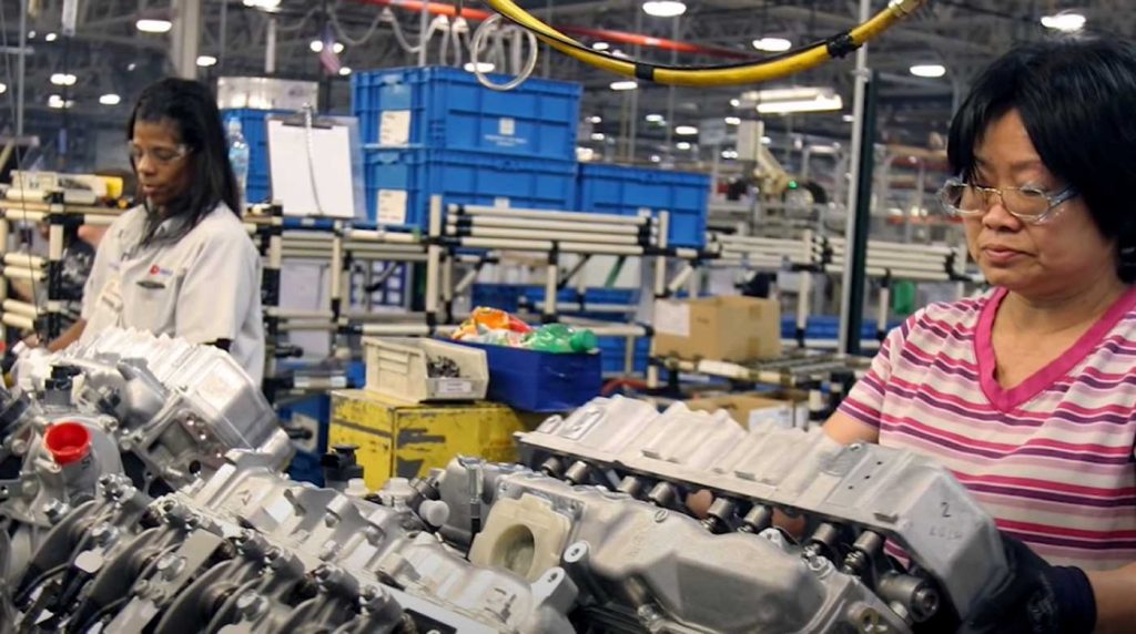 Duramax plant workers working