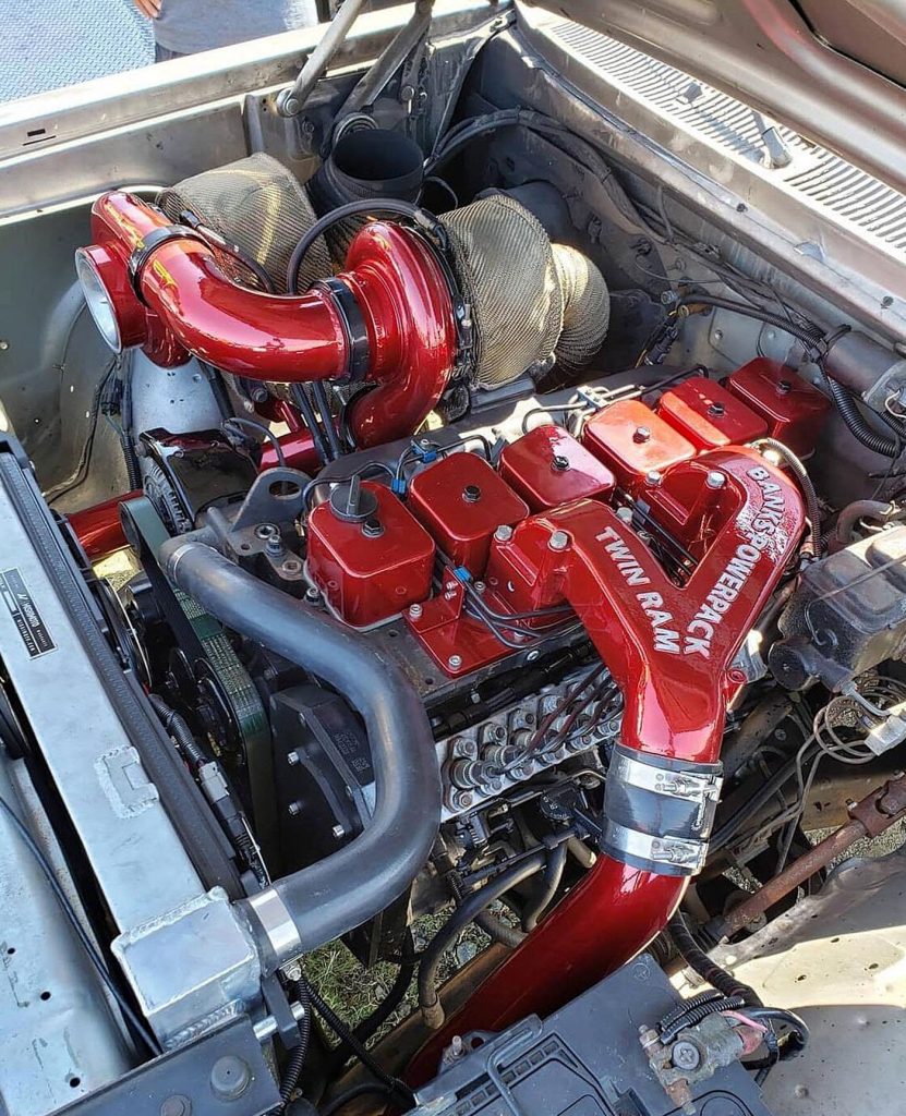The Banks Twin-Ram gives a huge airflow upgrade to this old Cummins.