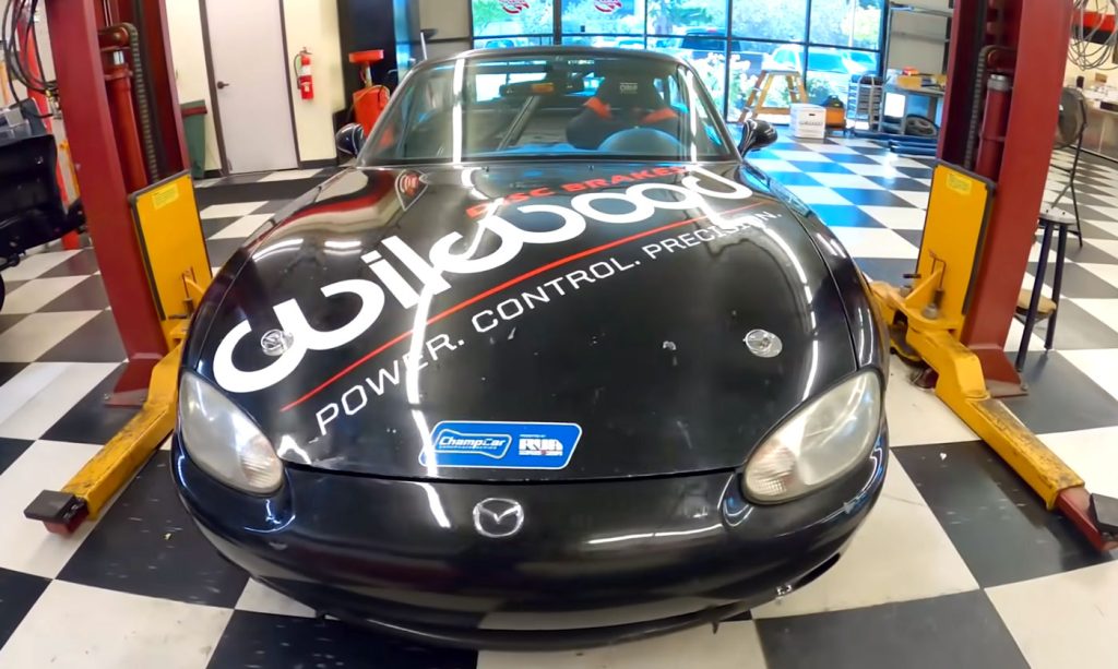 Taking a brake break to check out Bill Wood's Mazda Miata