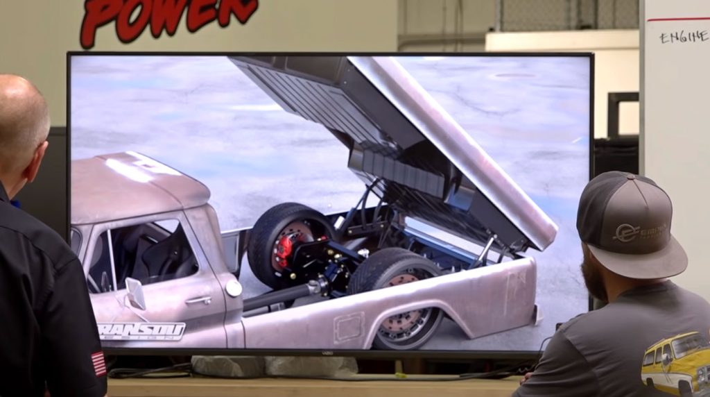 Gale and Sean planning on the design for LokJaw's engine bay.