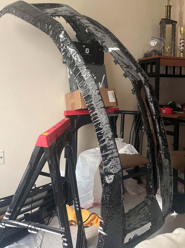John makes the carbon fiber parts for his sixth-gen Camaro by hand.