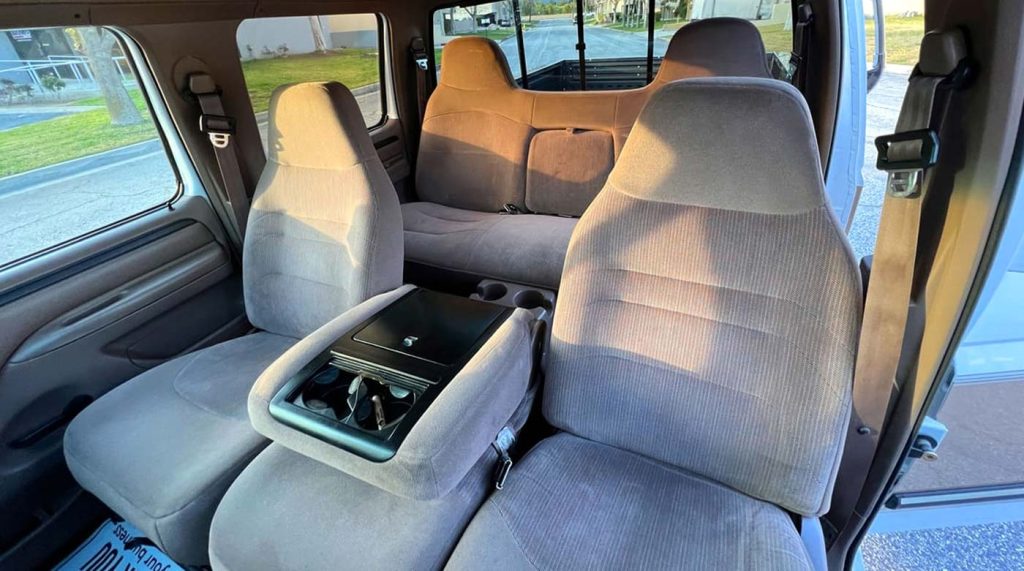 The flawless interior of the Ford truck.