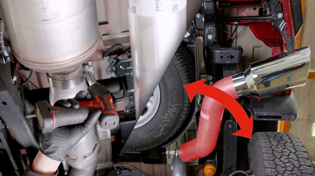Adjust the over axle portions until fitment is correct.