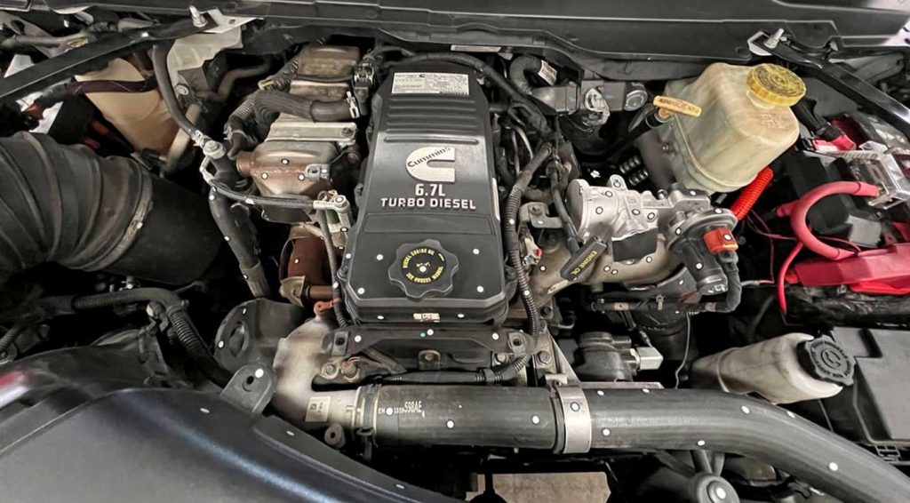 The engineers at Banks map out the engine block so the Monster-Ram will be coming soon!