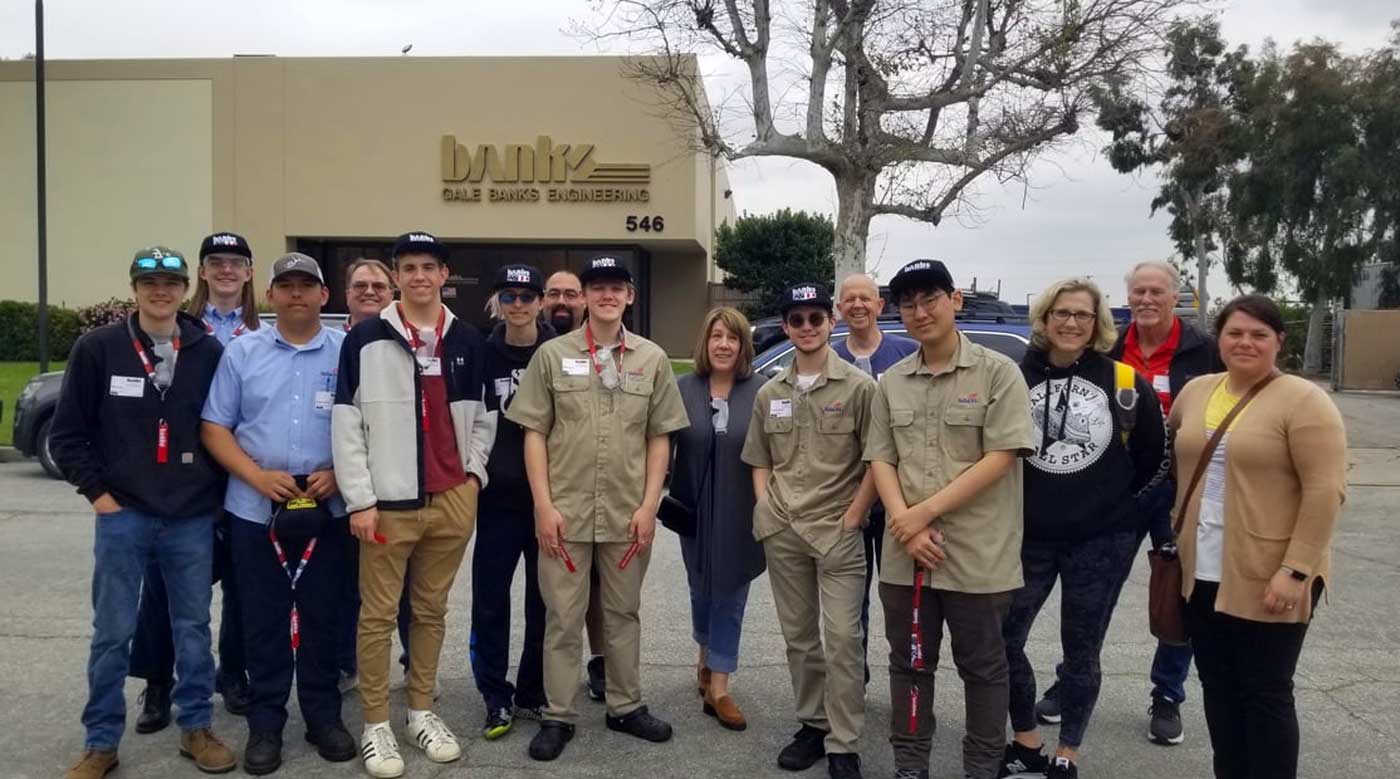 The group of students, teachers, and parents from Alhambra High School.