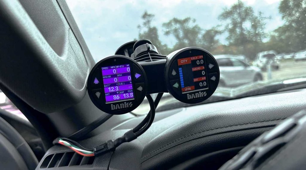 Two iDash DataMonsters in the 2021 GMC X31 3.0L