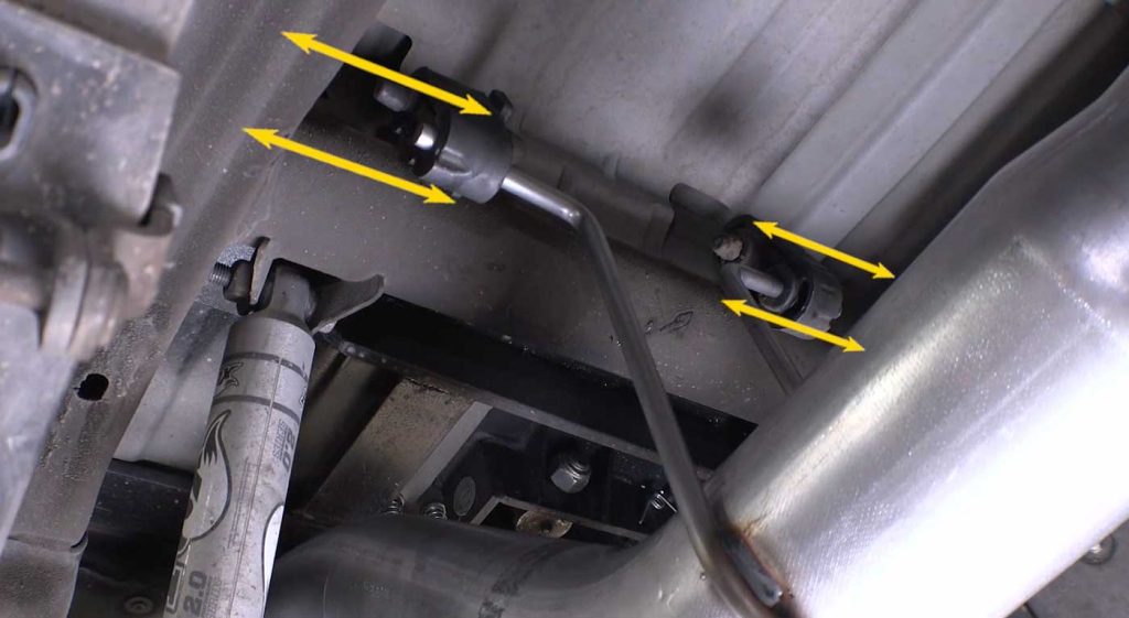 Push the factory rubber hangers onto the hanger pins.