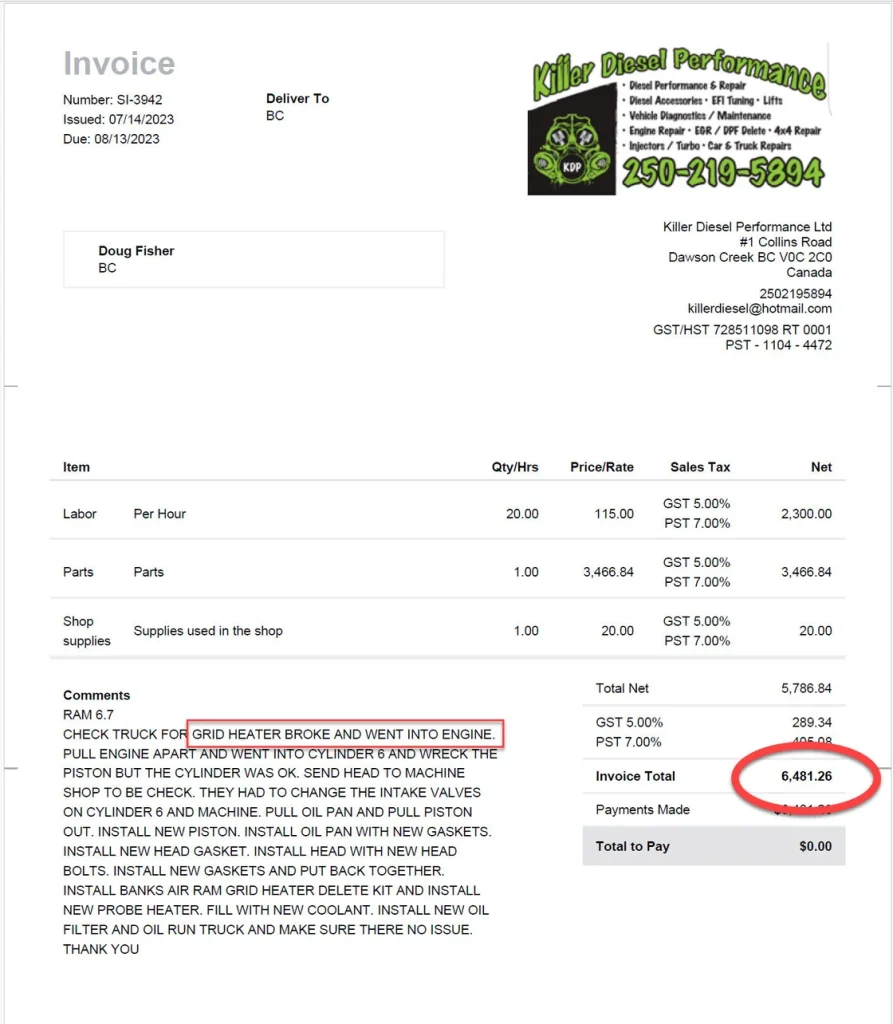 Banks Monster-Ram Prevents Future Grid Heater Failures