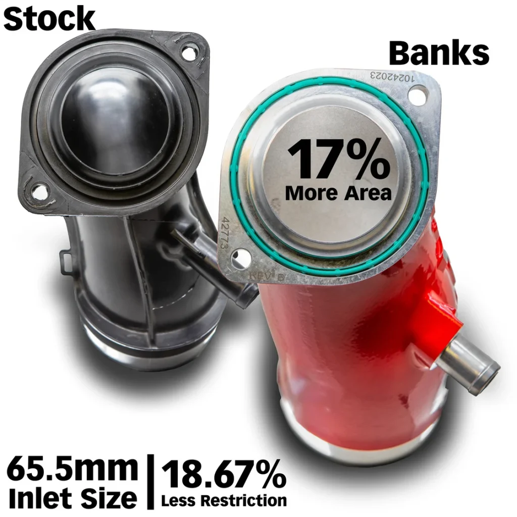 Before and after comparison of Duramax intake system