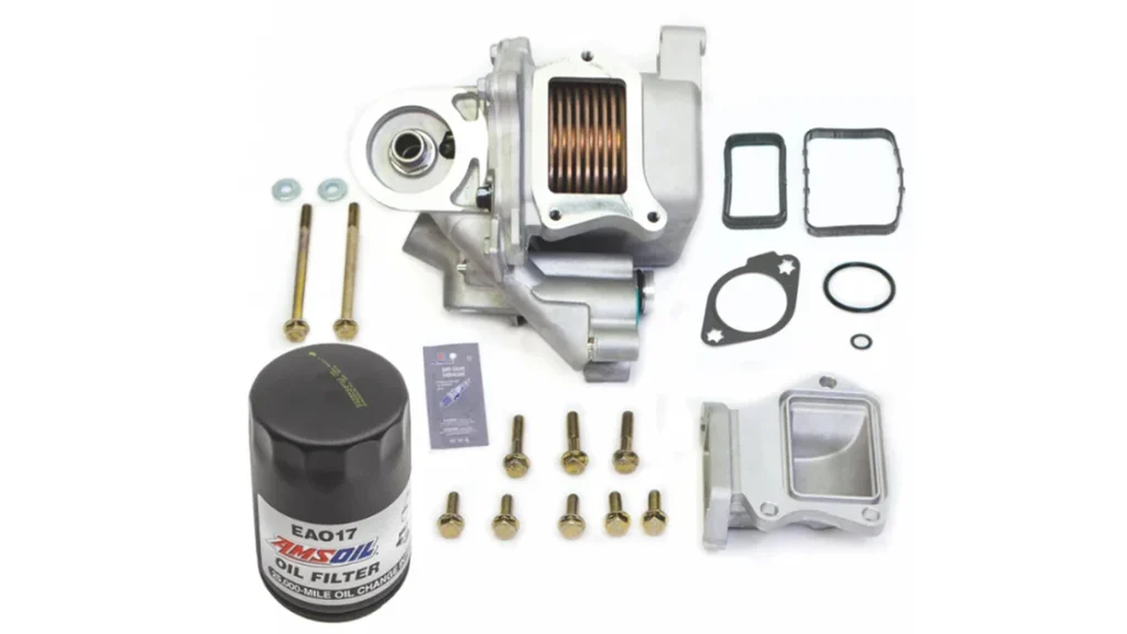 High-efficiency oil cooler upgrade on performance Duramax