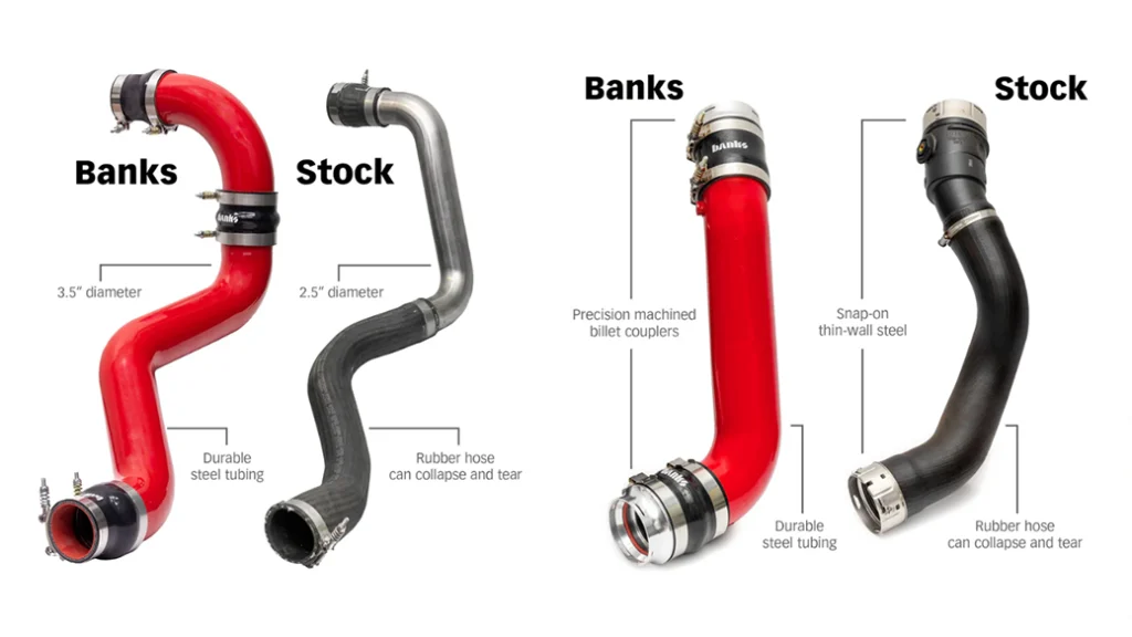 Comparison between stock and Banks boost tubes
