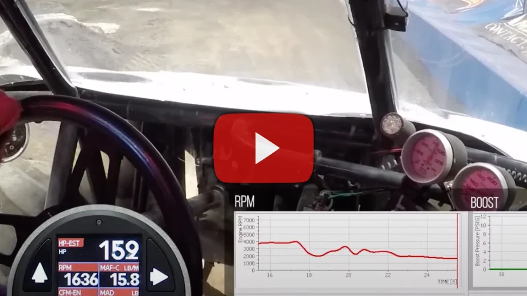 iDash display during monster truck tuning