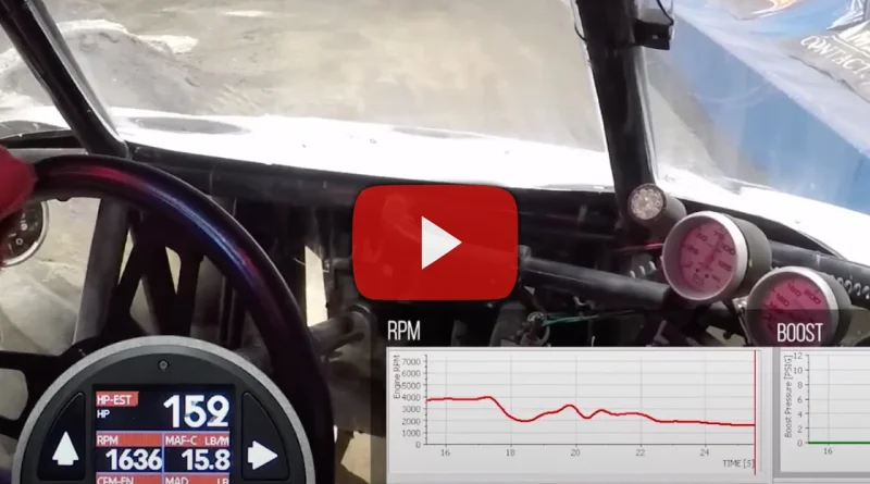 iDash display during monster truck tuning