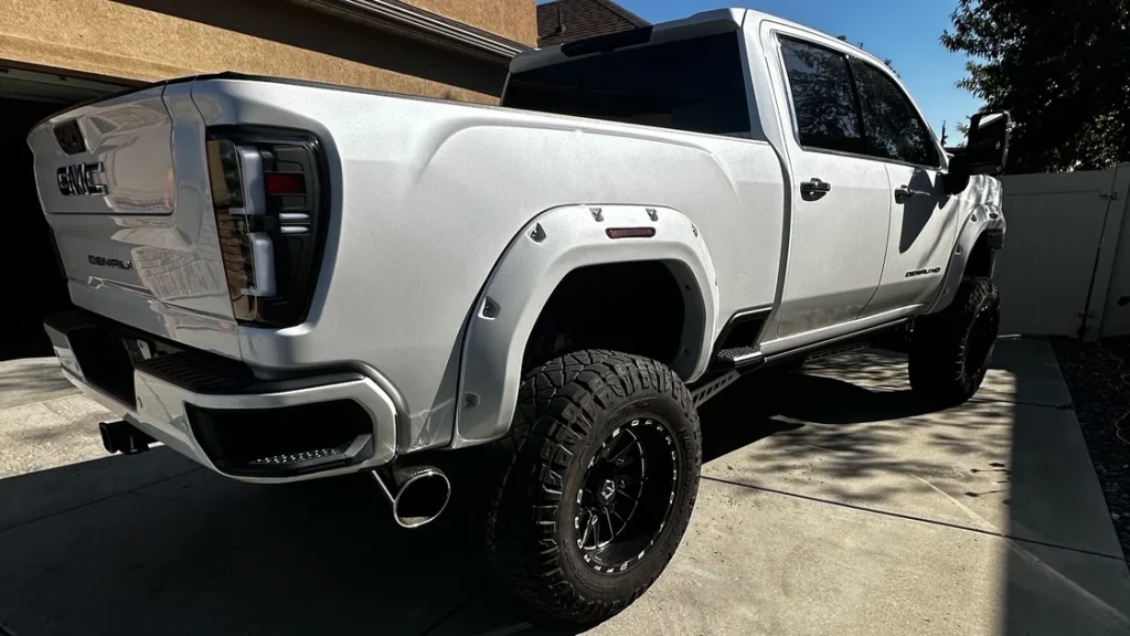 Monster Exhaust side exit on GMC Denali HD