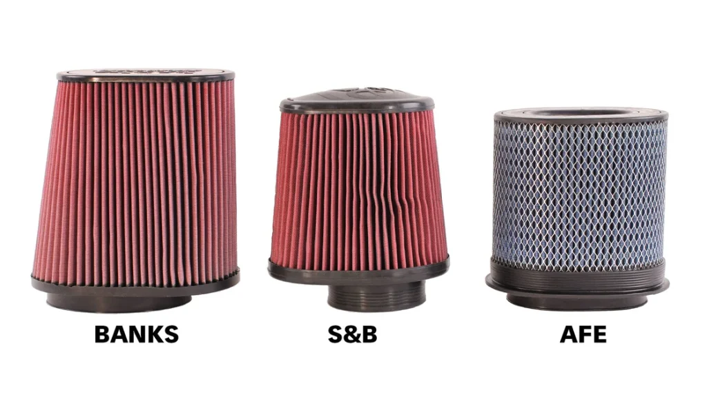 A close-up of the large air filter and enclosed housing.