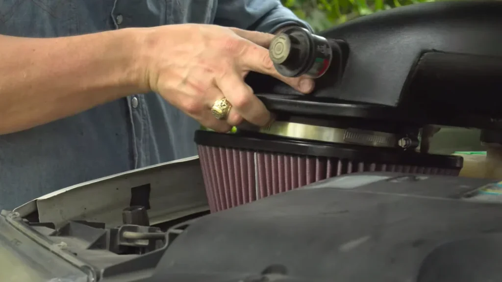 A close-up of the Banks Ram-Air Intake system.