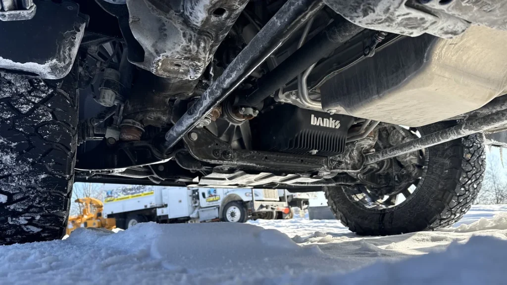 A Banks Ultimate Fluid Cooling Bundle, showcasing the differential cover, oil pan, and transmission pan.