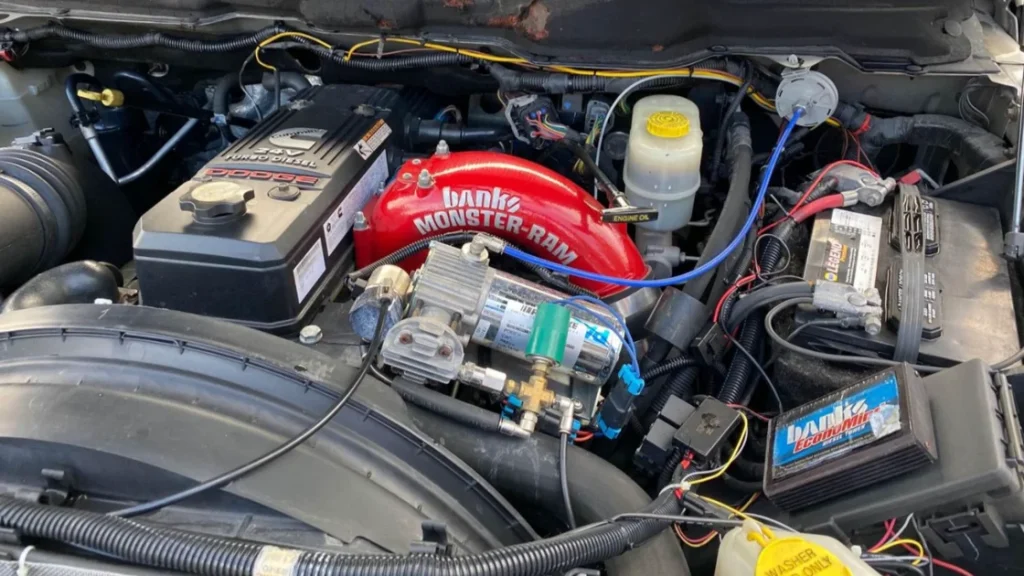 Banks Ram-Air Intake and PedalMonster installed in a 2022 Ford F-350.