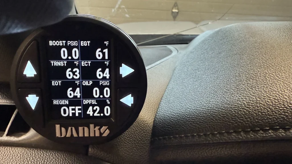 Ryan Johanson's 2021 Duramax truck with Banks Derringer High Output and iDash Pro installed.