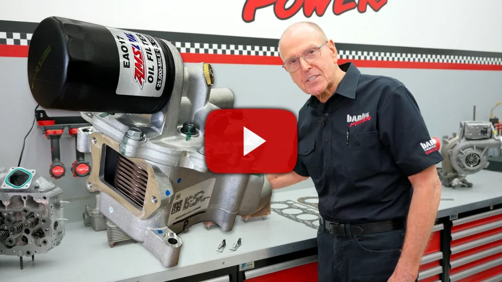 Banks Oil Cooler Upgrade Kit components laid out