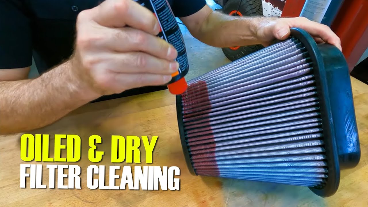 Step-by-step air filter re-oiling process