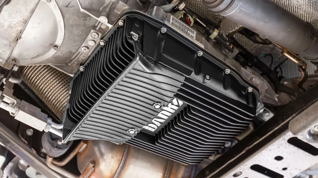 Banks Ram-Air Trans Pan installed under RAM truck