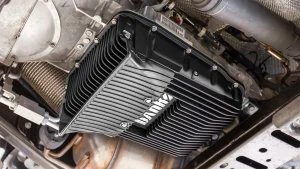 Banks Ram-Air Trans Pan installed under RAM truck
